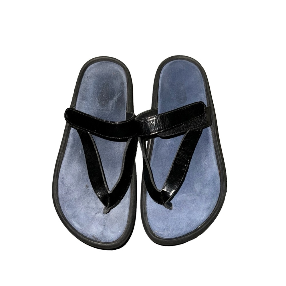 Wolky Shoes Women’s  Adjustable  Black Thong Sandals Size 7.5 US 38 Euro